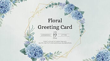 Floral Greeting Card Google Slide Theme PowerPoint Template