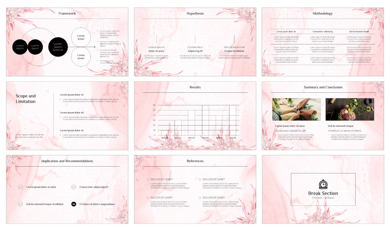 Flowers Aesthetic Thesis Google Slides PowerPoint Design Template
