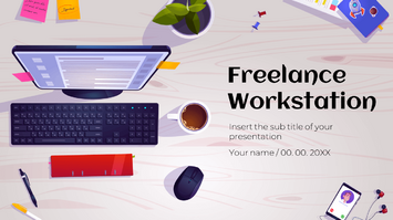 Freelance Workstation Google Slide Theme PowerPoint Template