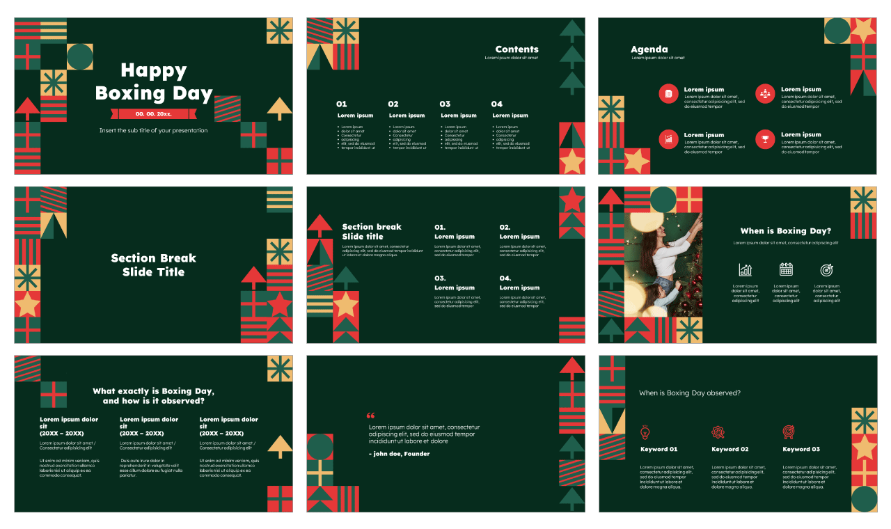 Happy Boxing Day Wishes Free Google Slides PowerPoint Template