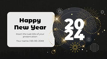 Happy New Year 2024 Google Slide Theme PowerPoint Template