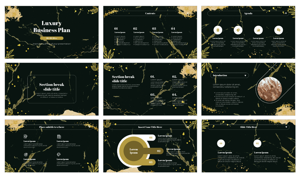 Luxury Business Plan Google Slides Theme PowerPoint Template