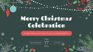 Merry Christmas Celebration Google Slide PowerPoint Templates