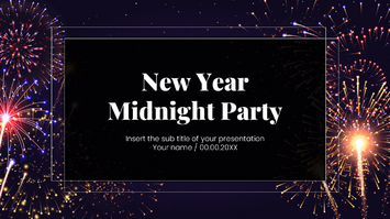 New Year Midnight Party Free Google Slide PowerPoint Templates