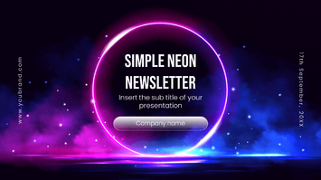 Simple Neon Newsletter Free Google Slides PowerPoint Template
