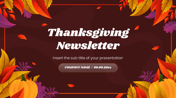 Thanksgiving Newsletter Google Slide Theme PowerPoint Template