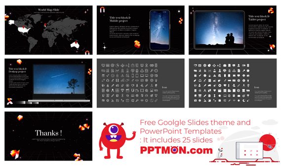 Vibrant 3D Geometric Google Slides Theme PowerPoint Template
