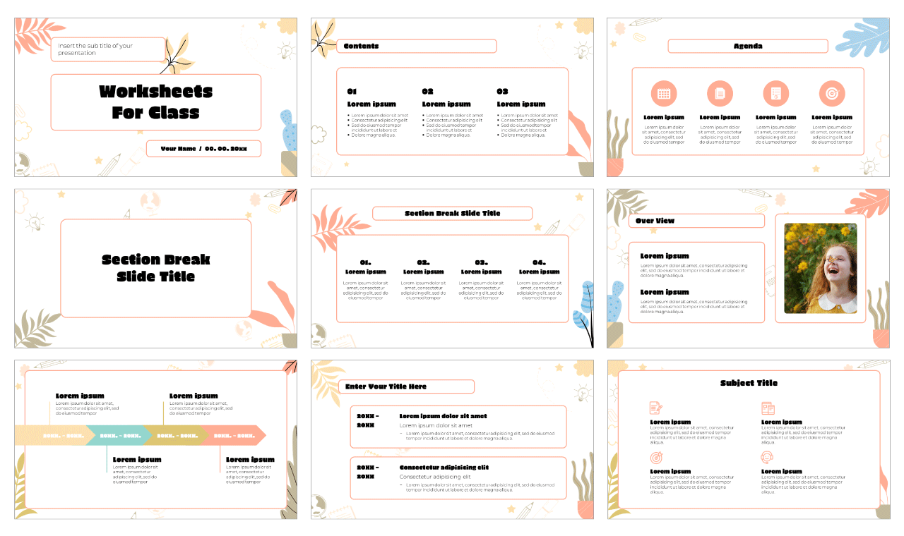 Worksheets For Class Free Google Slides PowerPoint Templates