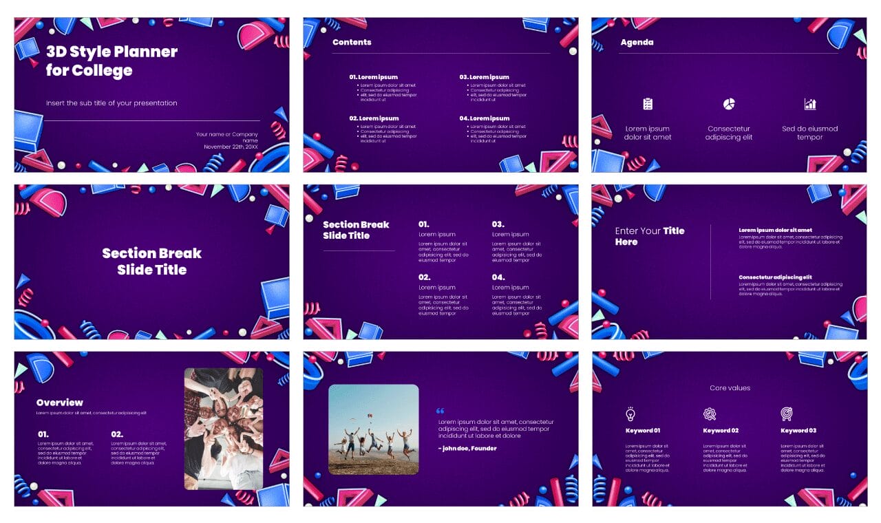 3D Style Free Google Slides Themes PowerPoint Templates