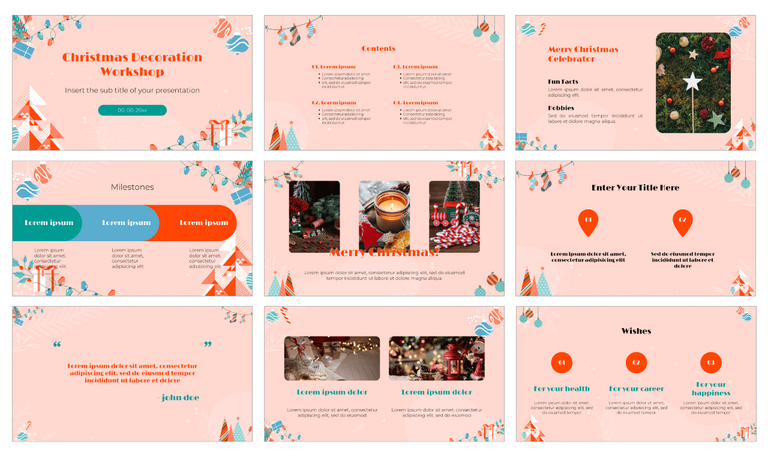 Christmas Decoration Workshop Free Google Slides PPT Template