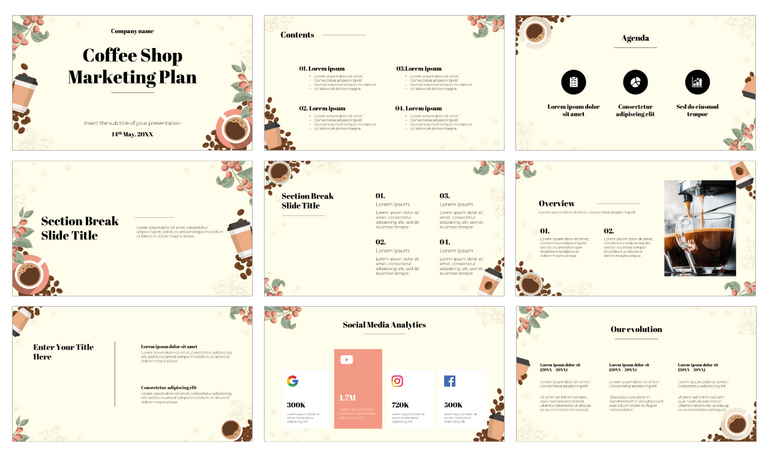 Coffee Shop Marketing Plan Google Slides PowerPoint Templates