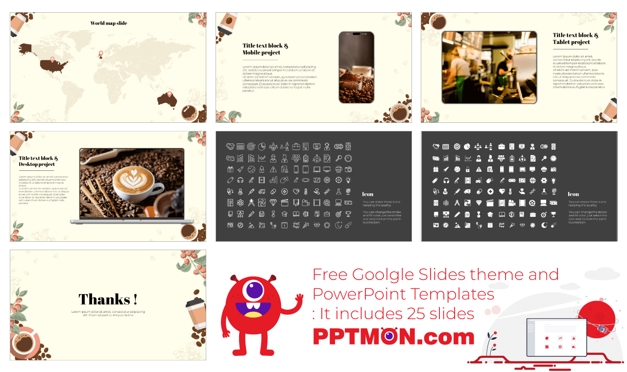 Coffee Google Slides Themes PowerPoint Templates Background Design