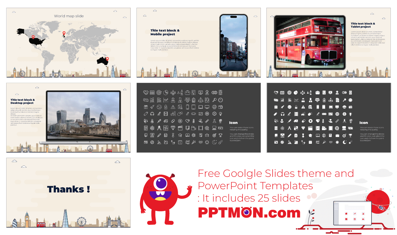 London Google Slides Theme PowerPoint Template Presentation Design