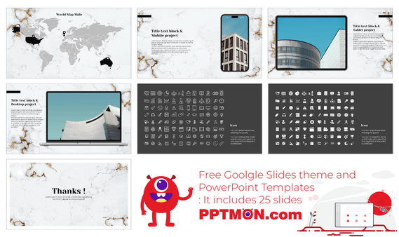 Marble Portfolio Free Google Slides Themes PowerPoint Templates