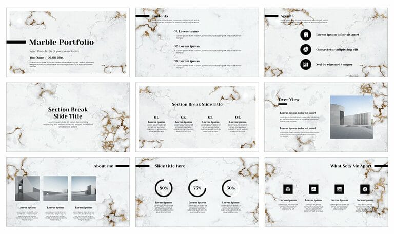 Marble Portfolio Free Google Slides Themes PowerPoint Templates