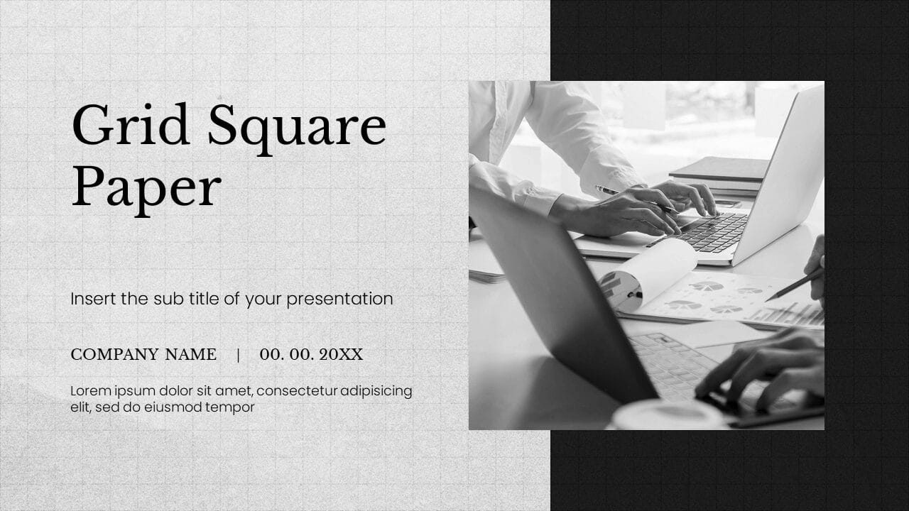 Minimalist Grid Paper Google Slides Theme PowerPoint Template