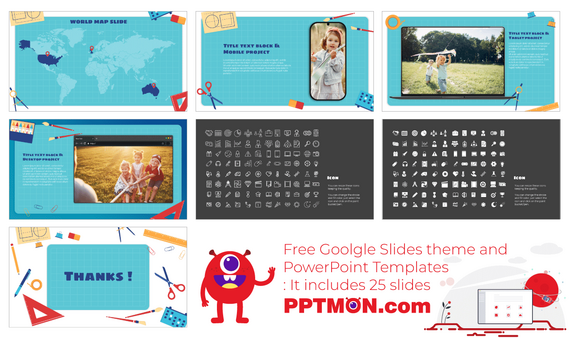 School Project Free Google Slides Theme PowerPoint Template