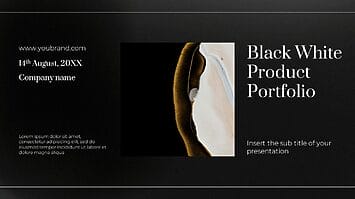 Black White Product Portfolio Google Slides PowerPoint Templates