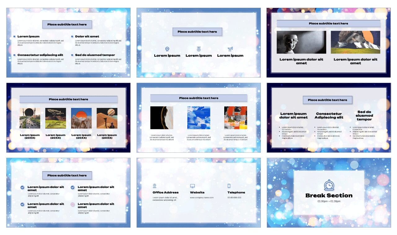 Bokeh Free Google Slides PowerPoint Template Presentation Design