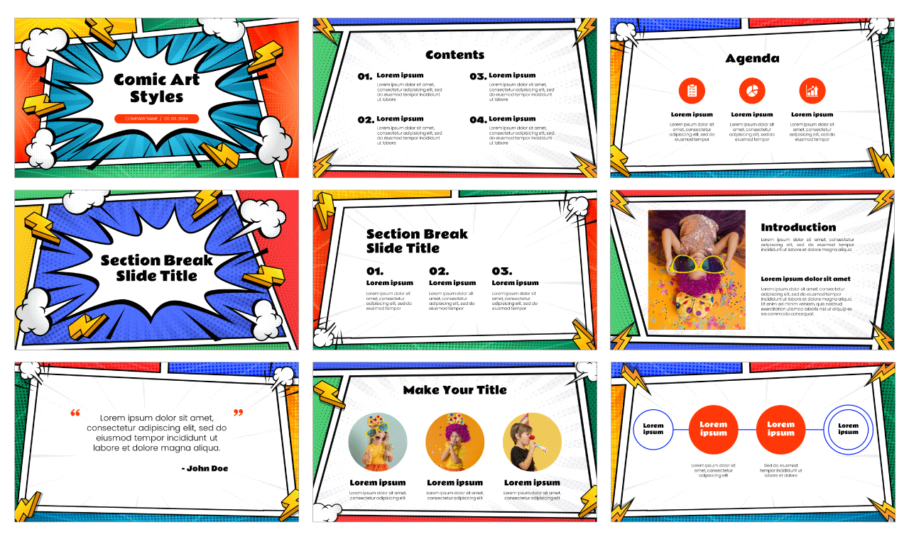 Comic Book Free Google Slides Theme PowerPoint Template