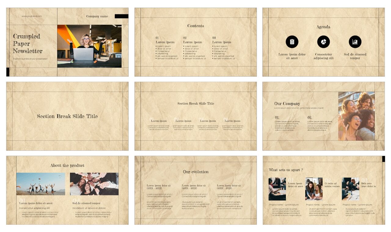 Crumpled Paper Free Google Slides Themes PowerPoint Templates