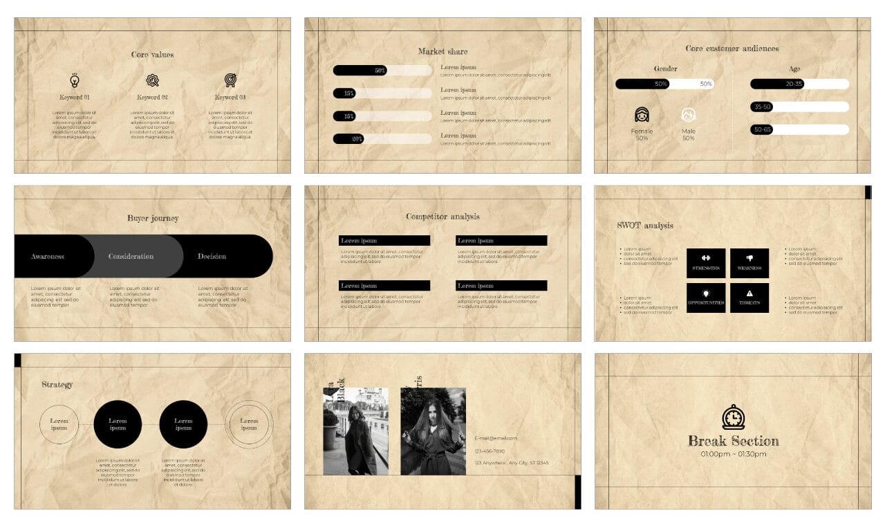 Crumpled Paper Presentation Google Slides PowerPoint Templates