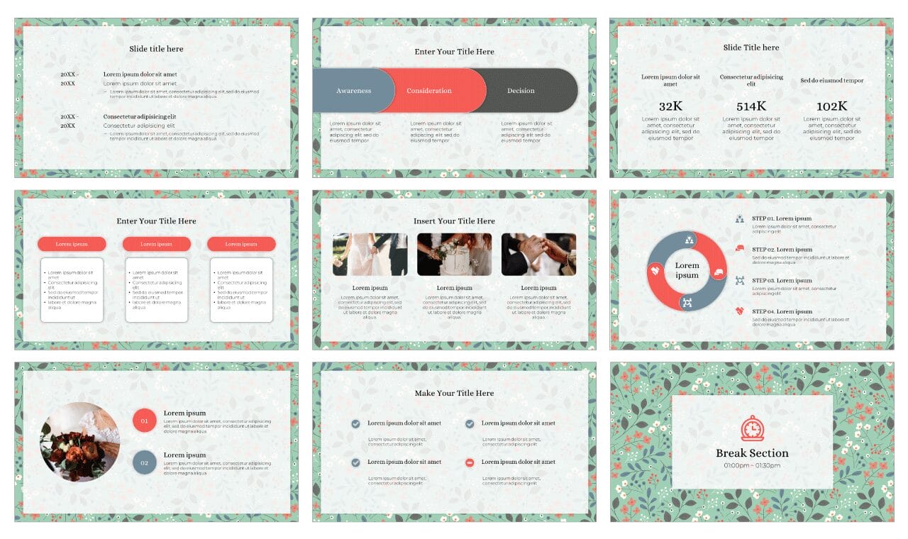 Flower Invitation Free Google Slides Theme PowerPoint Template