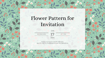 Flower Pattern for Invitation Google Slides PowerPoint Template