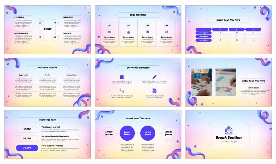 Futuristic Fluid Shapes Google Slides Theme PowerPoint Template