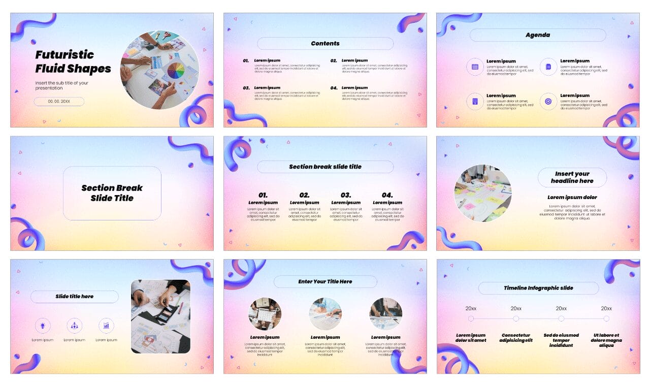 Futuristic Fluid Free Google Slides Theme PowerPoint Template