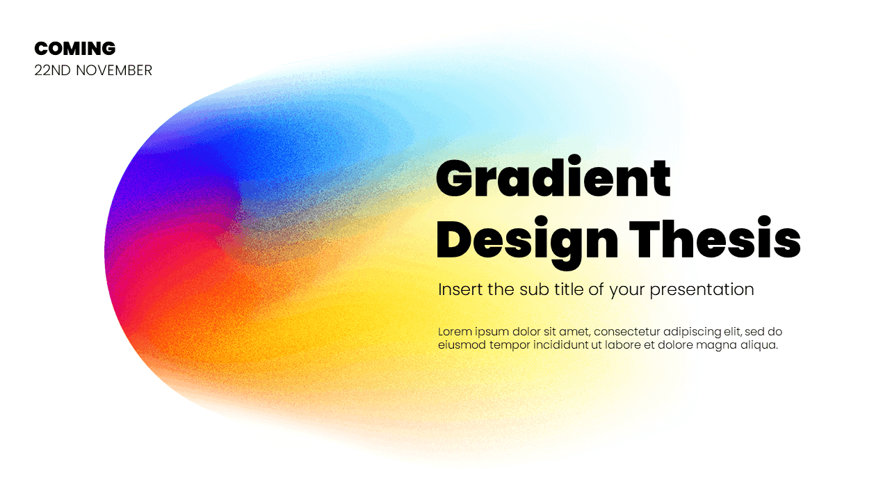 Gradient Design Thesis Google Slides Theme PowerPoint Template