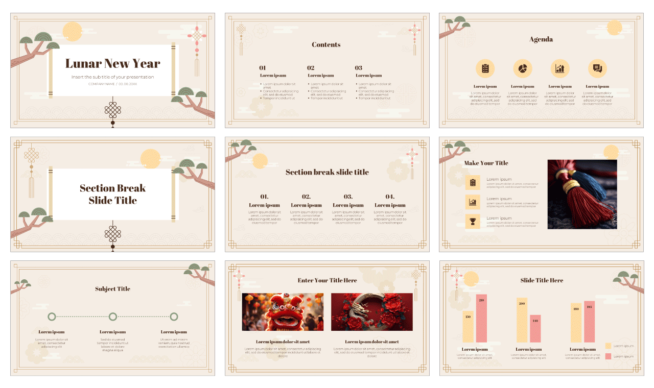 Lunar New Year Google Slides Theme PowerPoint Template Design