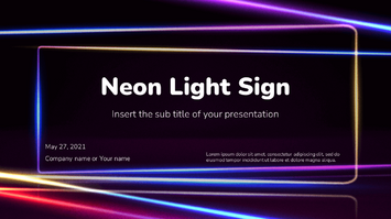 Neon Light Sign Free Google Slides Theme PowerPoint Template