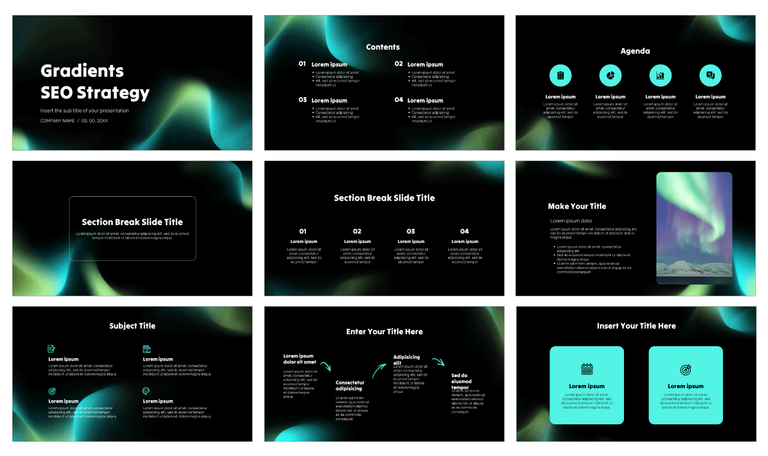 Gradients SEO Strategy Free Google Slides PowerPoint Templates