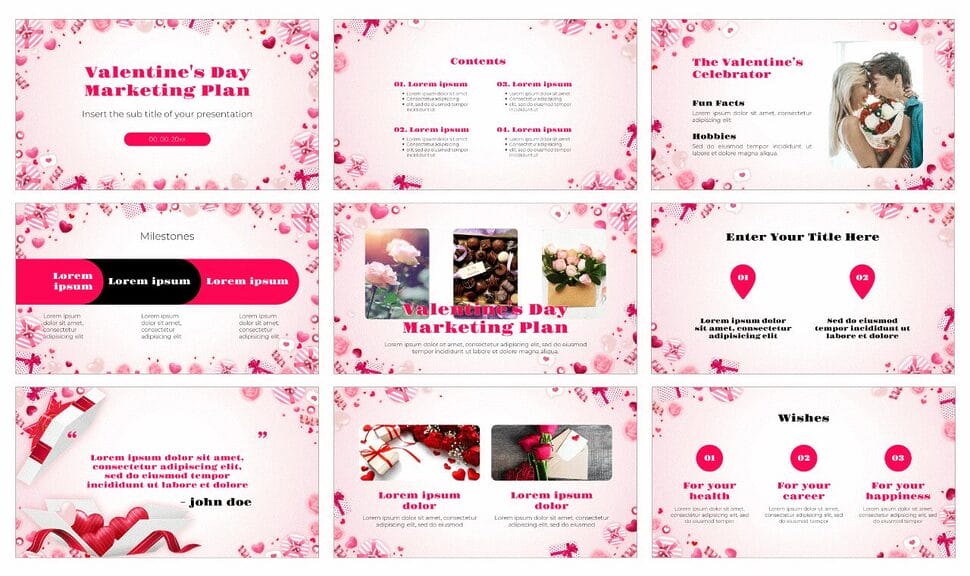 Valentine's Day Marketing Plan Google Slides PowerPoint Template