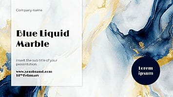 Blue Liquid Marble Google Slides Themes PowerPoint Templates