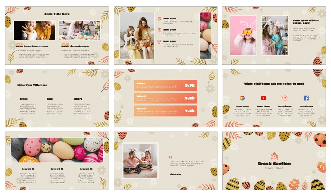 Easter Invitation Presentation Design Google Slides PowerPoint Template
