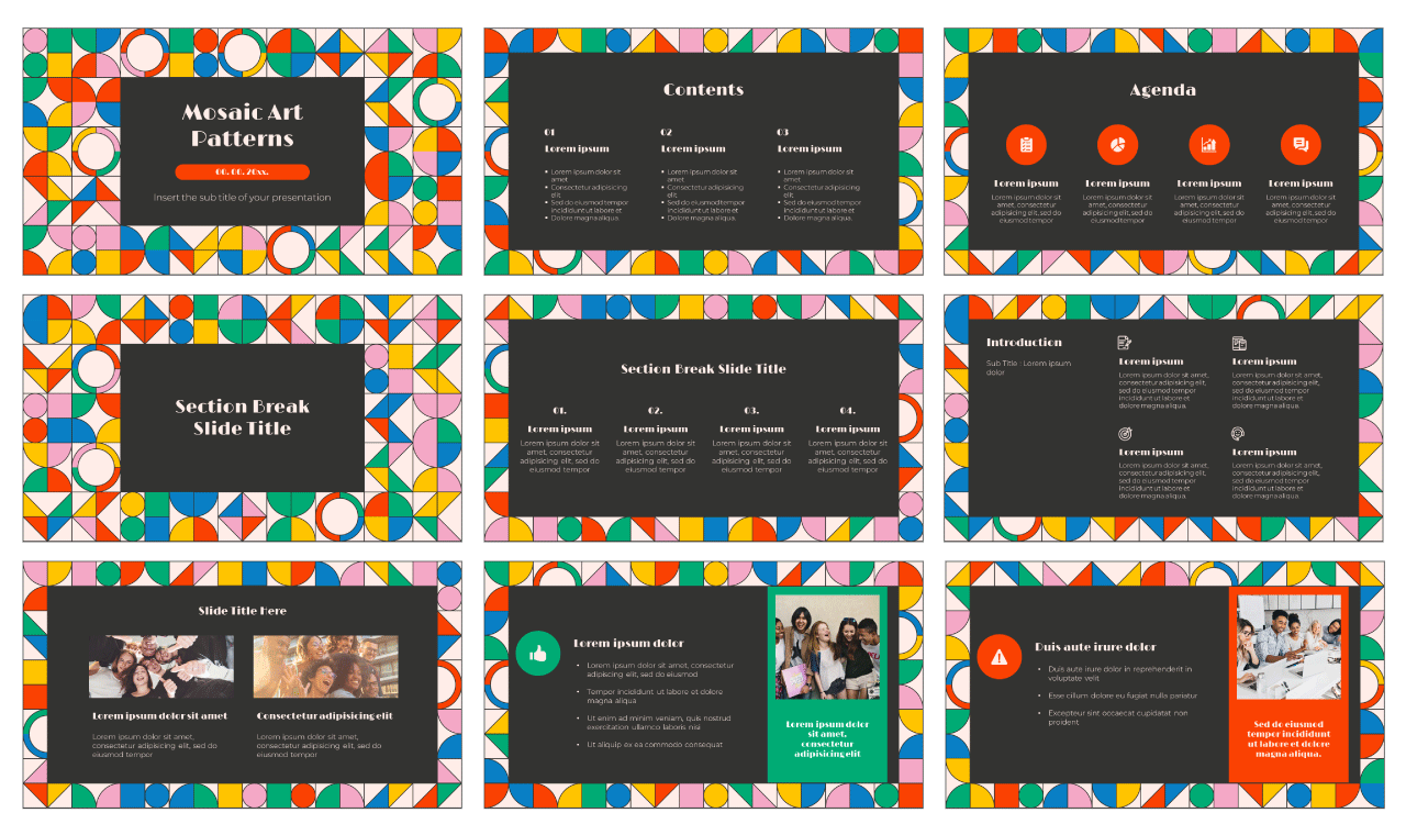 Mosaic Patterns Free Google Slides Theme PowerPoint Template