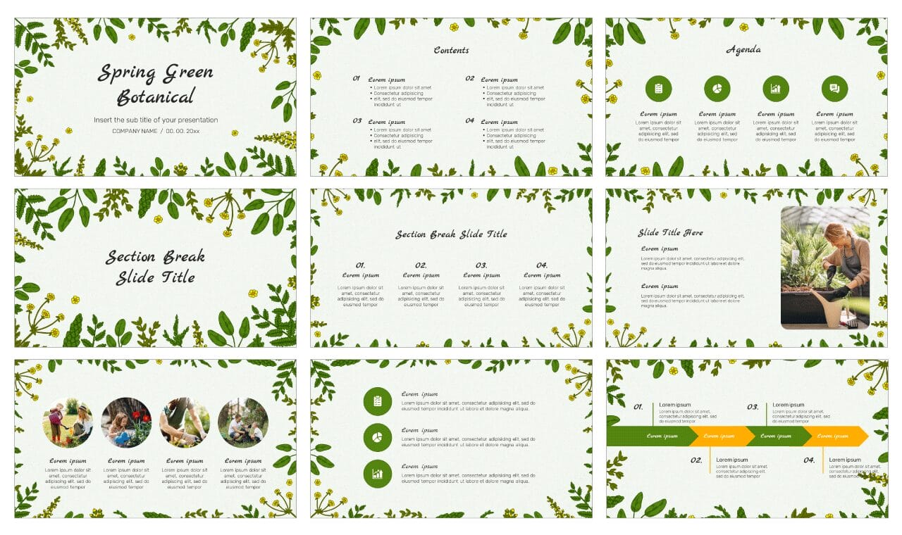 Spring Botanical Free Google Slides Theme PowerPoint Template