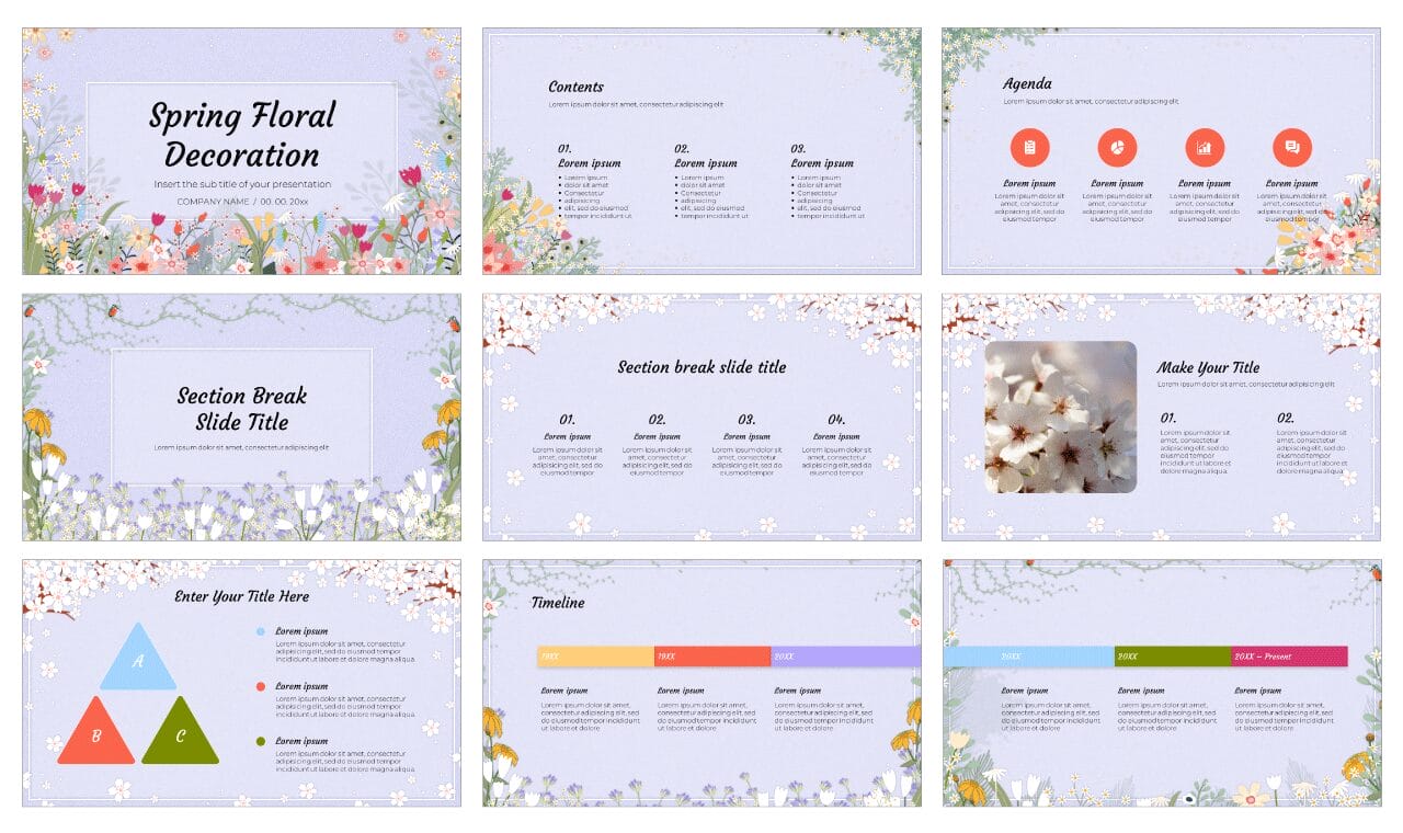 Spring Floral Free Google Slides Theme PowerPoint Templates