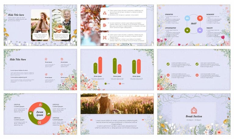 Spring Floral Decoration Free Google Slides PowerPoint Templates
