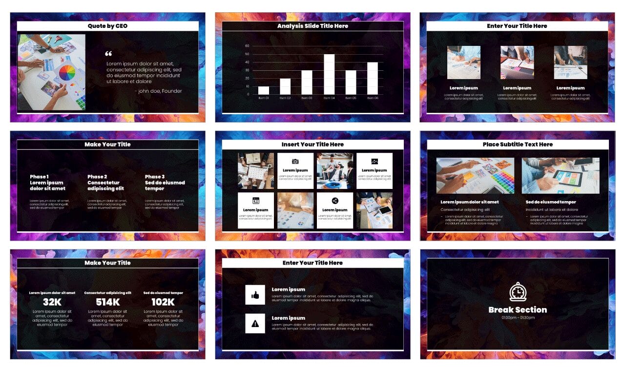 Colorful Presentation Google Slides Theme PowerPoint Template