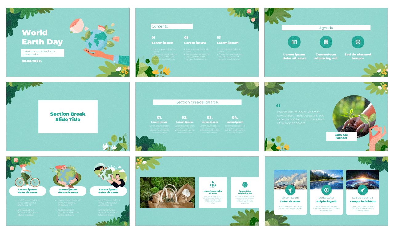 Earth Day Presentation Google Slides Theme PowerPoint Template