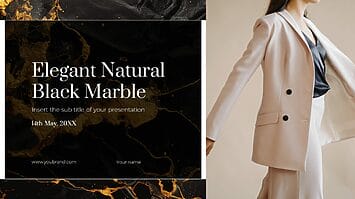Elegant Natural Black Marble Google Slides PowerPoint Templates