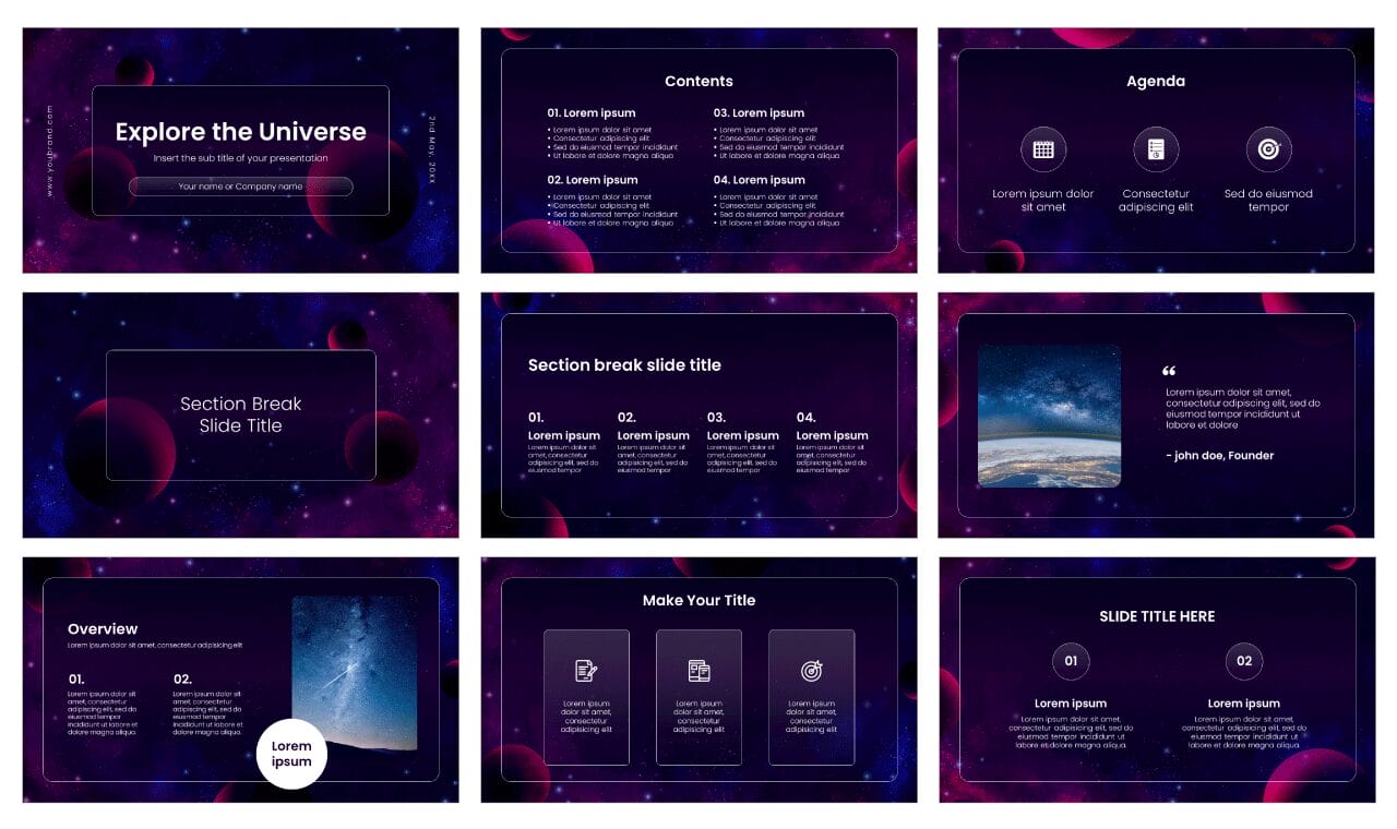 Explore the Universe Free Google Slides Themes PowerPoint Templates