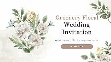 Greenery Floral Wedding Invitation Google Slides PPT Templates