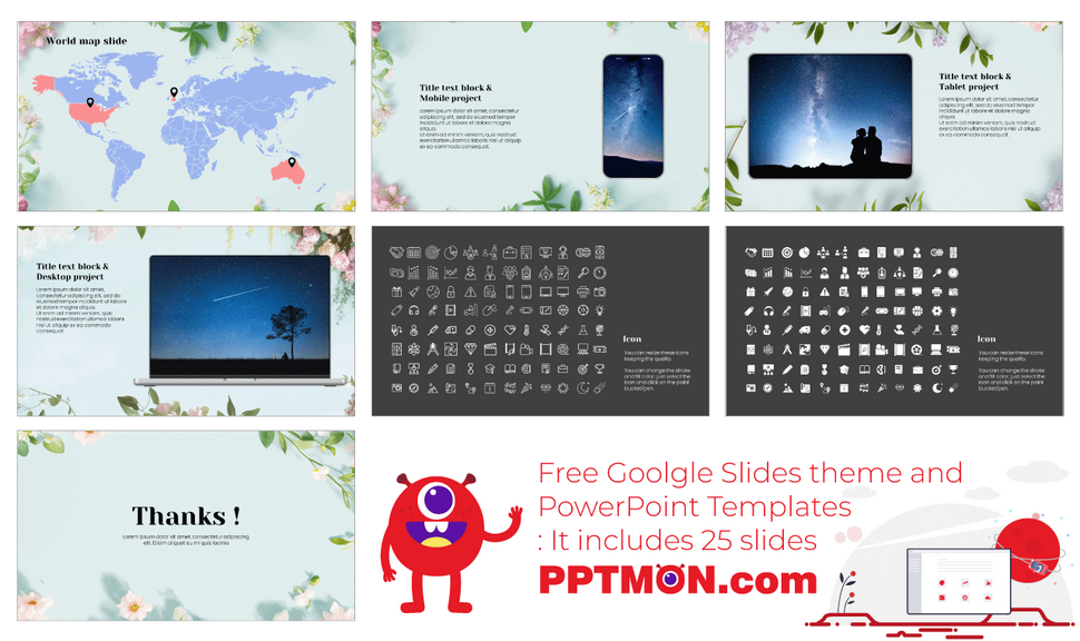 Blooming Flower Design Free Google Slides PowerPoint Templates
