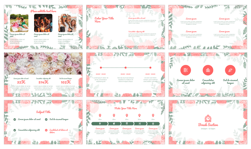 Spring Flower Background Google Slides PowerPoint Templates