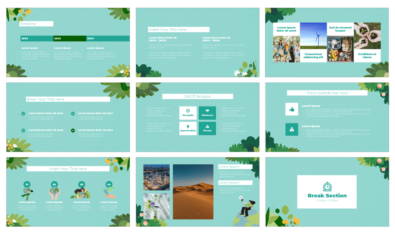World Earth Day Design Google Slides Theme PowerPoint Template