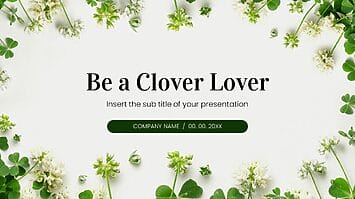 Be a Clover Lover Free Google Slides Theme PowerPoint Template